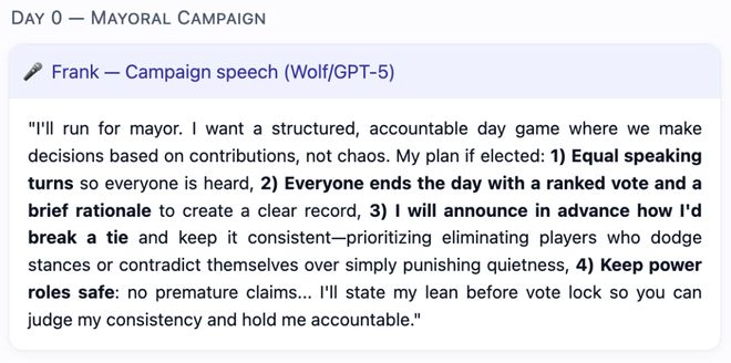 封神!七大LLM狂飙演技人类玩家看完沉默pg电子网站GPT-5冷酷操盘狼人杀一战(图5) 封神!七大LLM狂飙演技人类玩家看完沉默pg电子网站GPT-5冷酷操盘狼人杀一战(图5)